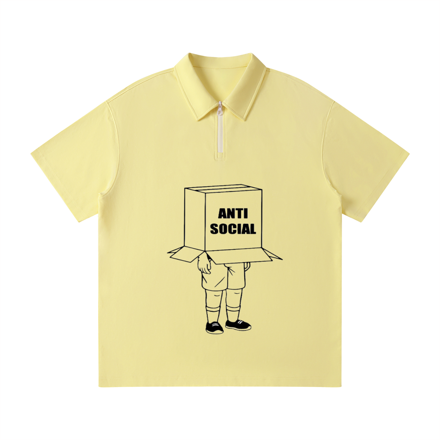 Anti social  Unisex Quarter-Zip Polo Shirt