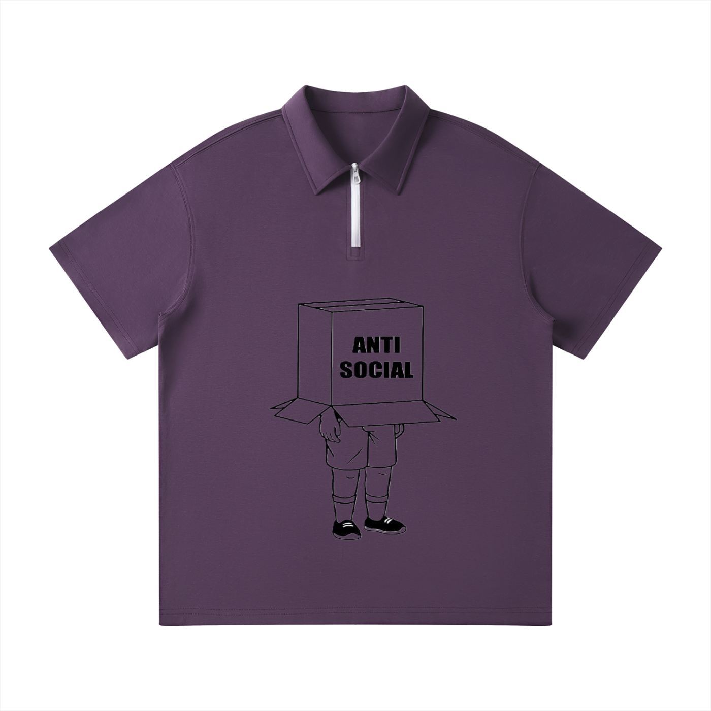 Anti social  Unisex Quarter-Zip Polo Shirt