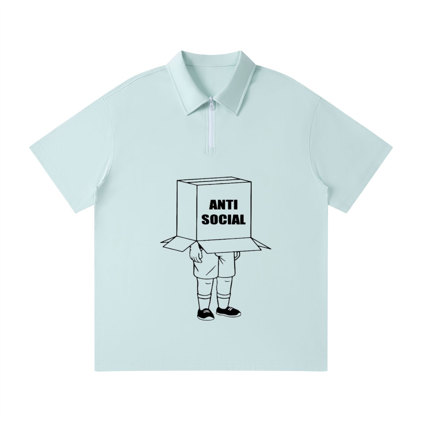 Anti social  Unisex Quarter-Zip Polo Shirt